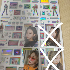 에스파 굿즈 블랙맘바 에폭시스티커 포카 세트