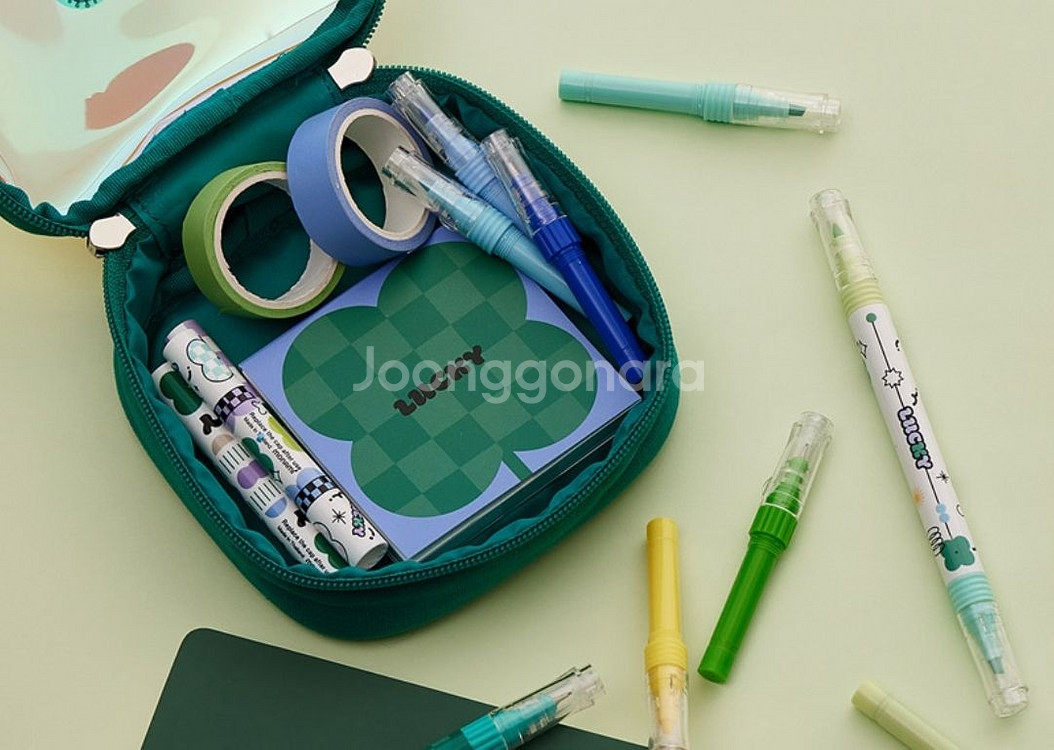 미개봉 ] 다꾸 라이브칼라 DIY 펜 떡메모지 파우치--6