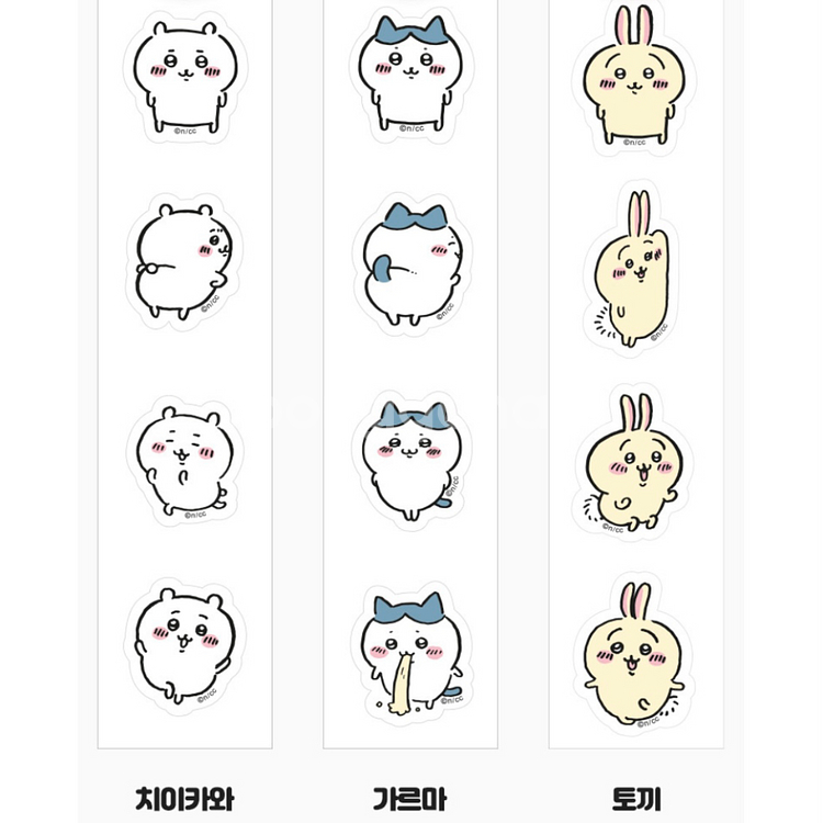 먼작귀 치이카와 롤스티커3종--2