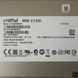 Crucial SATA SSD 512GB M550