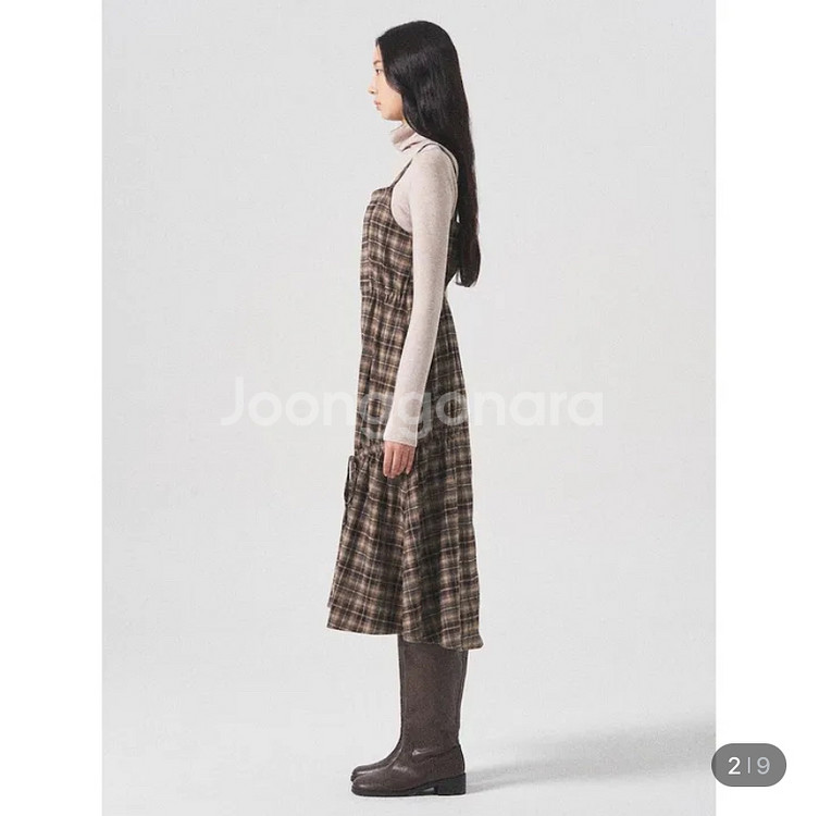 에잇세컨즈 체크 뷔스티에 원피스 354X71JQHD--3
