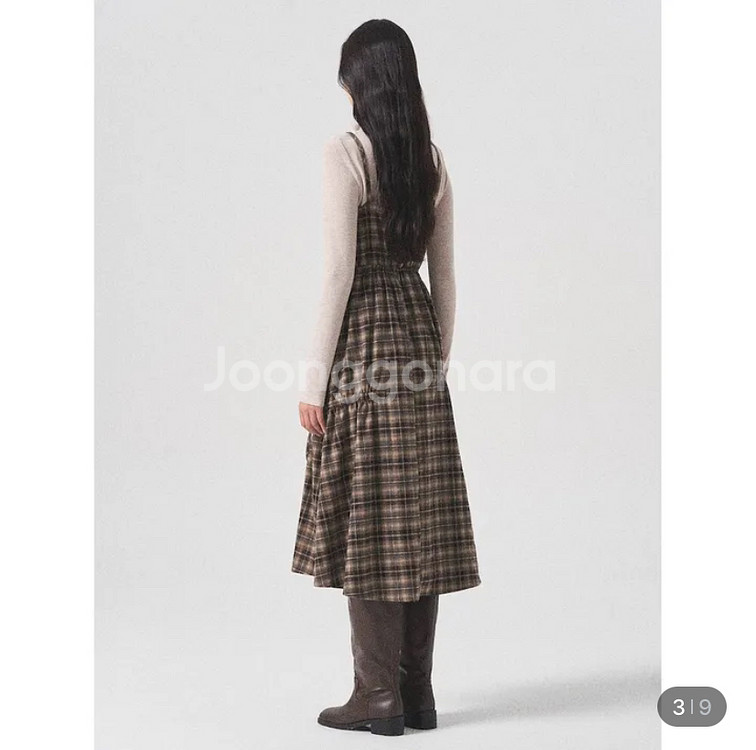 에잇세컨즈 체크 뷔스티에 원피스 354X71JQHD--4
