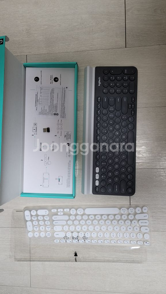로지텍 k780 무소음 무선 풀세트 키스킨 포함--1