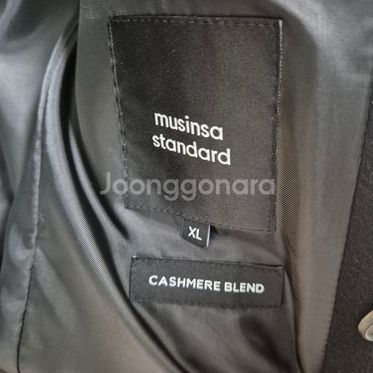 무탠다드 캐시미어 롱 더블 코트 XL 블랙--2