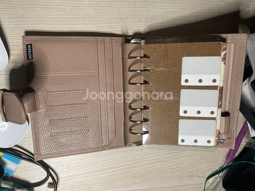 모텀 가죽 다이어리 a6 6공 바인더 파일로팩스--2