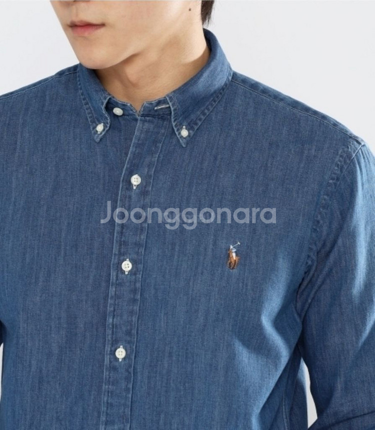 폴로 중청 데님셔츠 (커스텀 핏, 2XL)--3