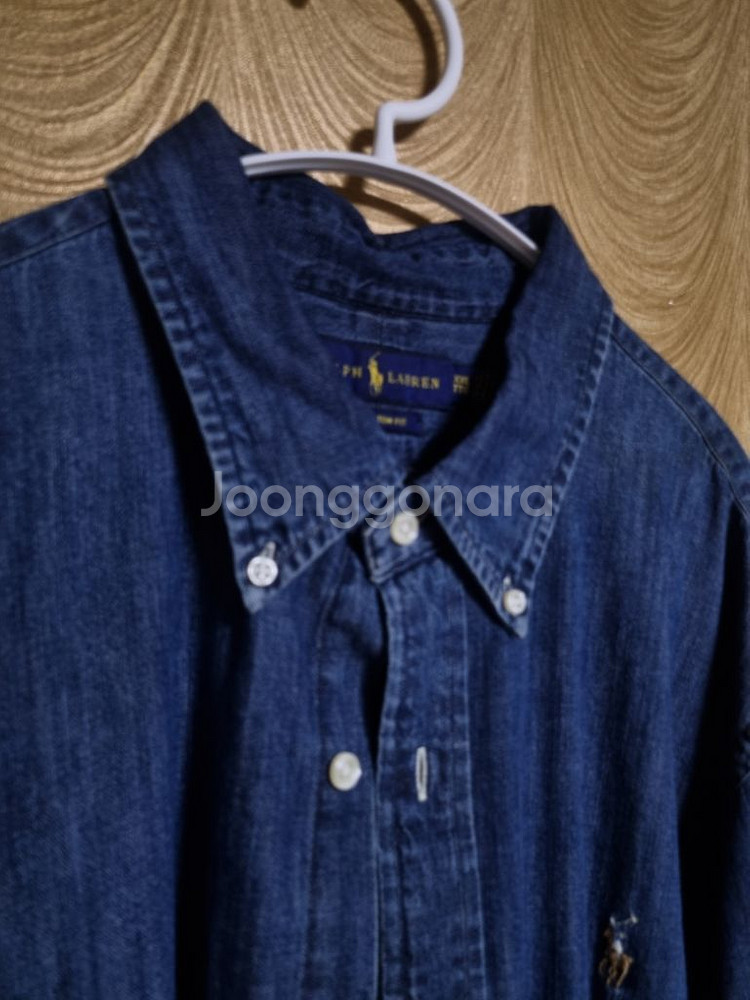 폴로 중청 데님셔츠 (커스텀 핏, 2XL)--5