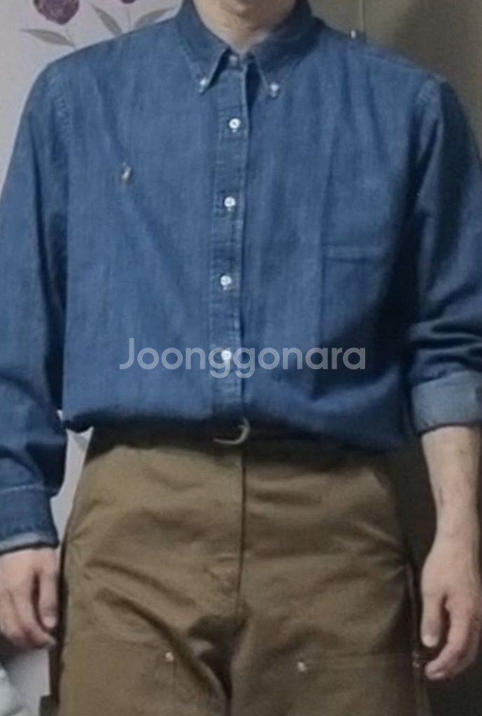 폴로 중청 데님셔츠 (커스텀 핏, 2XL)--7