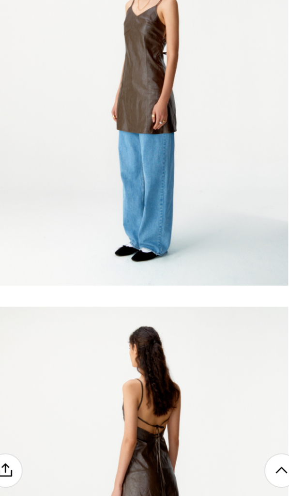 쿠어 우먼 비건 레더 백 스트랩 뷔스티에 드레스(새상품--4