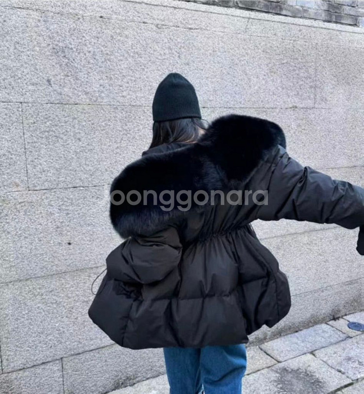 블랙바비 폭스카라 패딩 멜로패딩 새제품--1