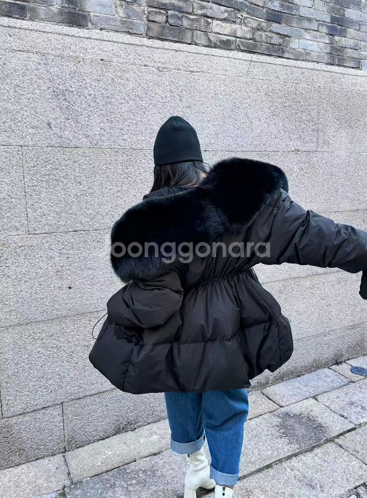 블랙바비 폭스카라 패딩 멜로패딩 새제품--6