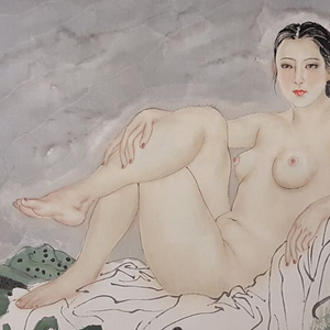 하가영, 미녀도, 136x68cm, 1980년대.