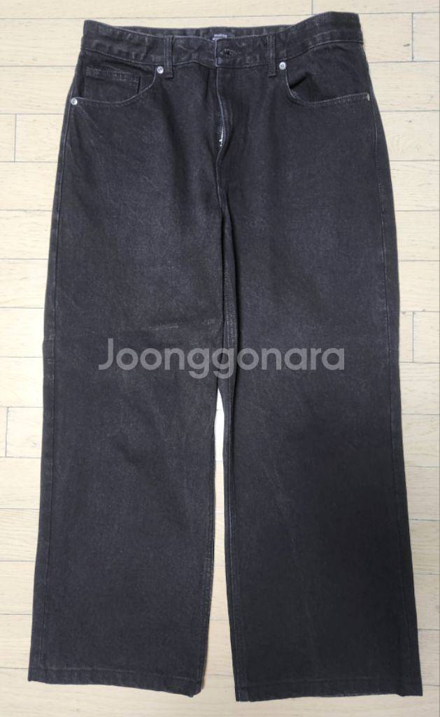와이드 데님 팬츠 [블랙] 무신사스탠다드--1