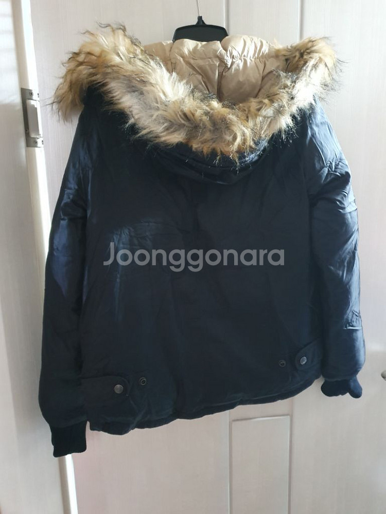 노스페이스 구스다운 숏패딩 XS 85 블랙 거위털 점퍼--5