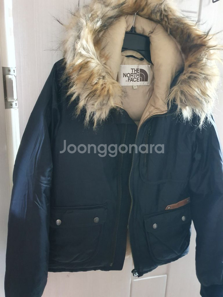 노스페이스 구스다운 숏패딩 XS 85 블랙 거위털 점퍼--3