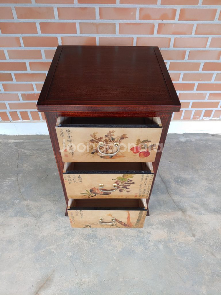 고가구 고서화홀쭉이3단서랍장--1
