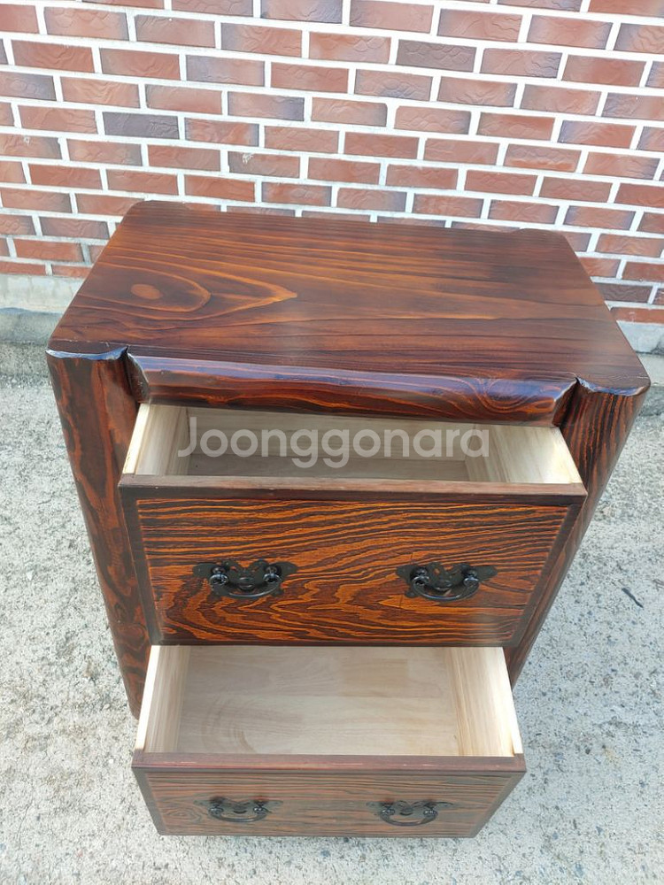 고가구 통나무2단서랍장--1