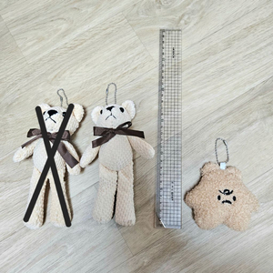 (새상품) 봉제 곰인형 테디베어 화난솜뭉치 인형 키링