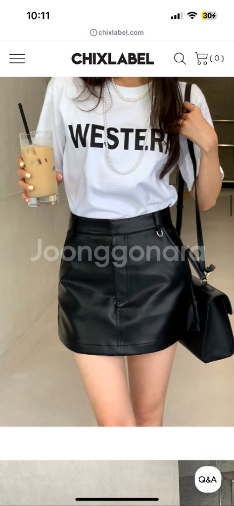 칙스라벨 카밀레더 스커트팬츠--0
