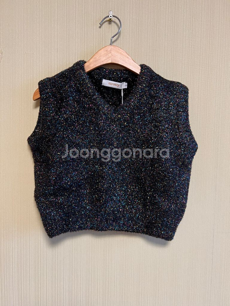 큐리티 니트조끼 크롭조끼 (새상품)--0