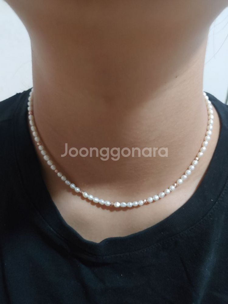 14k 금볼 담수진주 목걸이팝니다.--2
