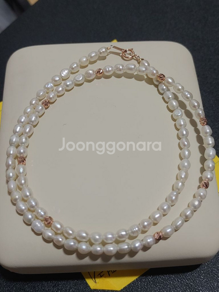 14k 금볼 담수진주 목걸이팝니다.--0