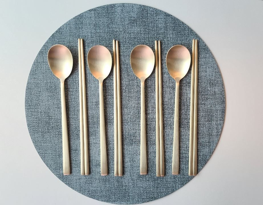 방짜유기 수저세트(2벌) (기획특가)>>50벌한정판매 이미지