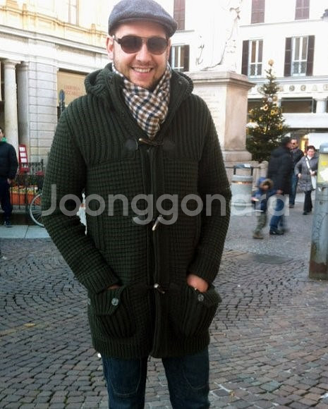 BARK 바크 이태리 헤비울 니트패딩 더플코트 L--1