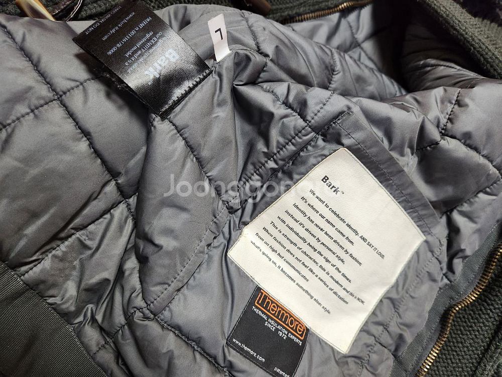 BARK 바크 이태리 헤비울 니트패딩 더플코트 L--7