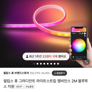 필립스 휴 그라디언트 라이트스트립 엠비언스 2M