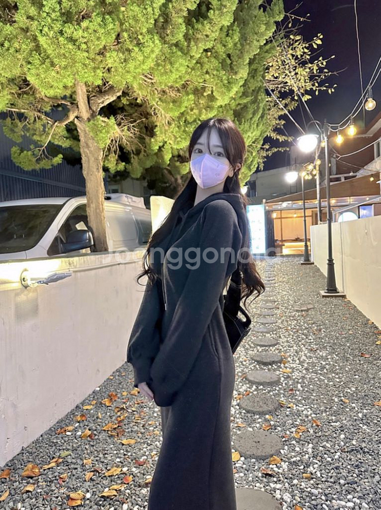 메이윤 속극세사 롱후드원피스--1