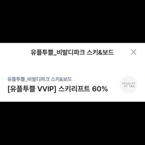 비발디파크 스키리프트 5시간권 60% 할인권