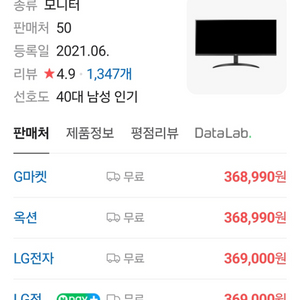 LG전자 울트라와이드모니터 34WP500 팝니다