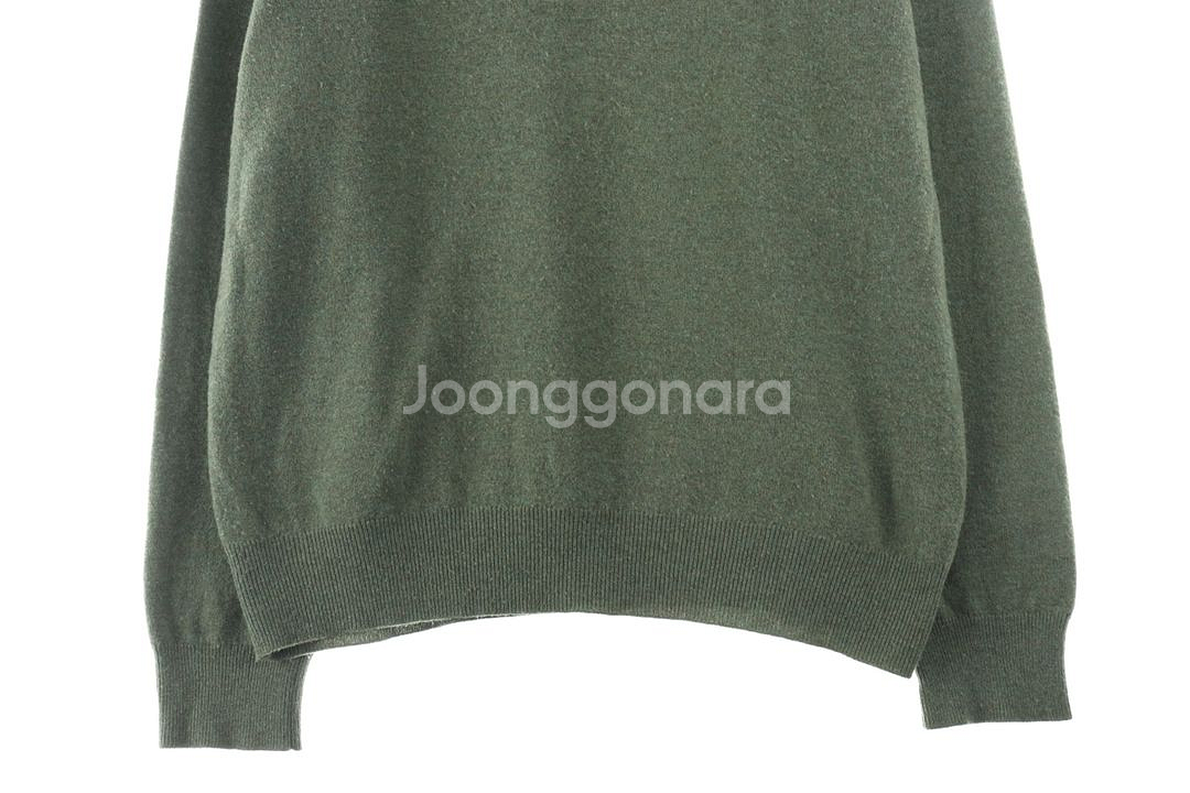 (XL) 폴로 랄프로렌 니트 그린 울 반집업--3