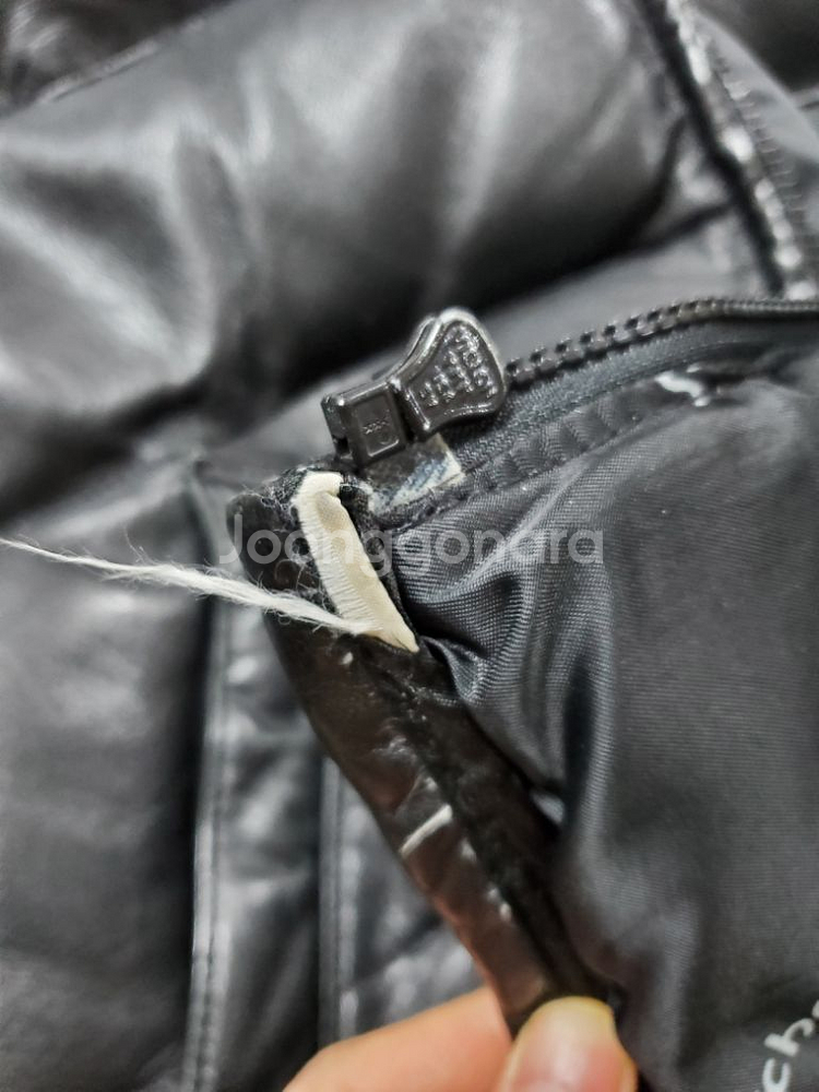 빈티지 쇼트 가죽 패딩--3