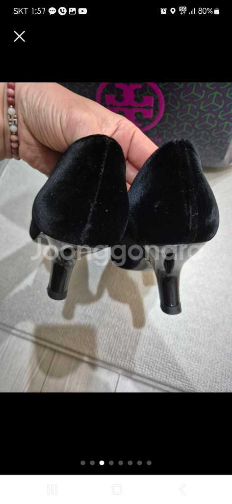 토리버치 벨벳하이힐--2