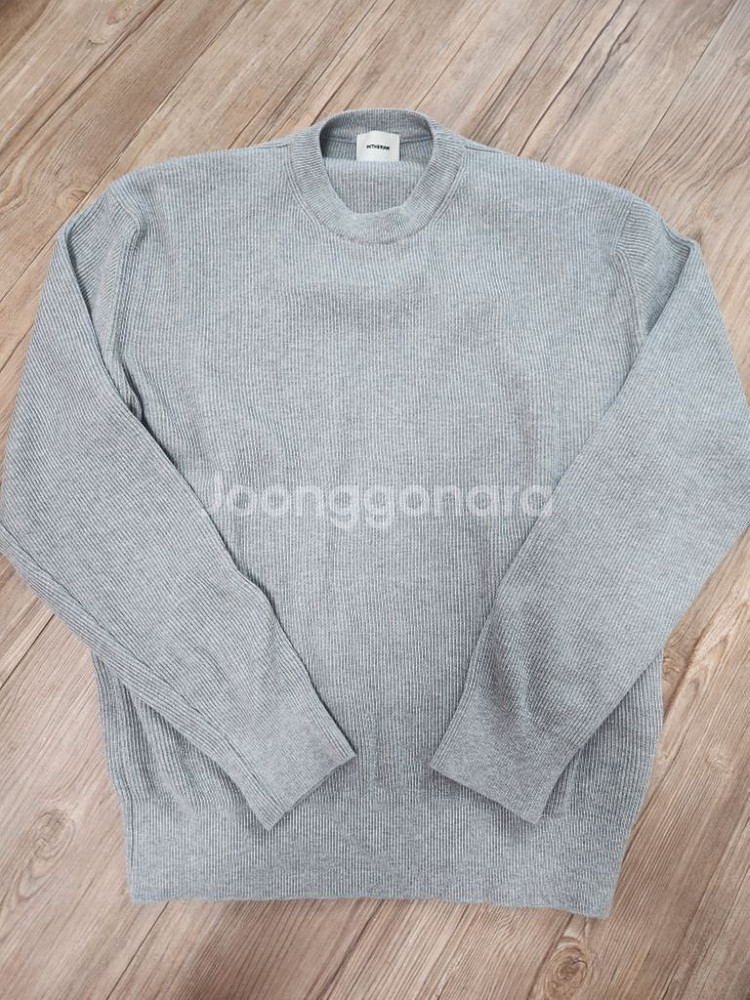 인더로우 코튼 립 니트 크루넥 멜란지 2사이즈--2