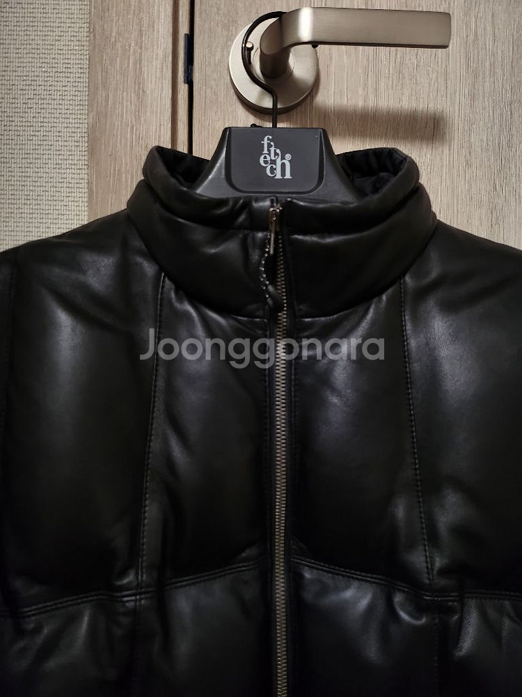 페치 레더 폴리쉬 구스 챌린저 자켓 블랙 패딩--3