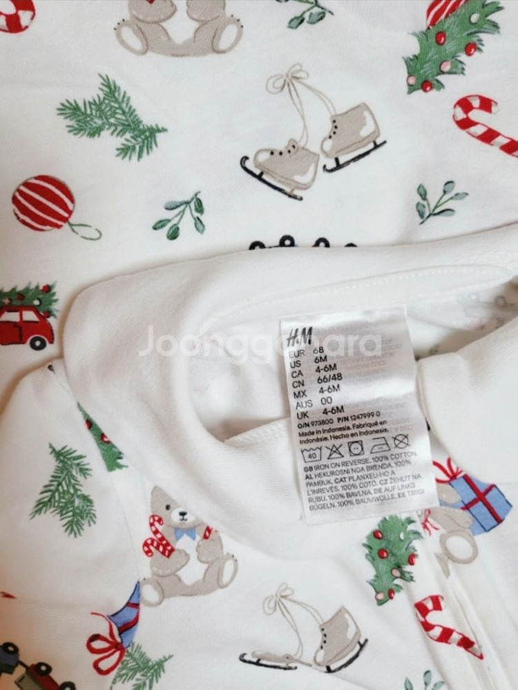 H&M 베이비 크리스마스 우주복 바디수트 4-6m--3