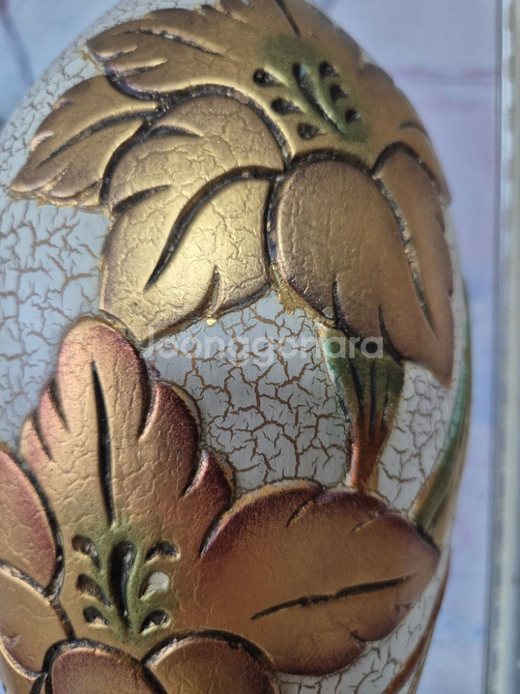 빈티지 크래클 마감 골드 꽃 화병--3