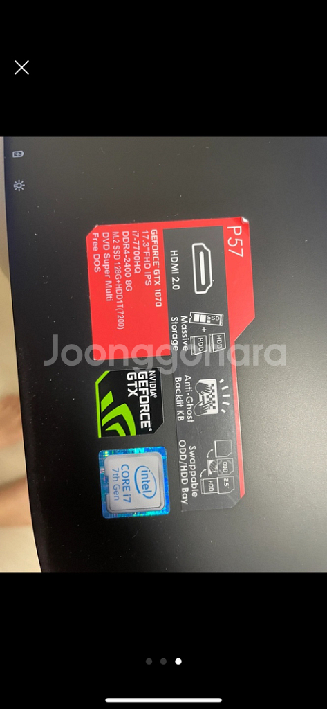 노트북 17인치 기가바이트 게이밍 p57 i7 GTX1--4