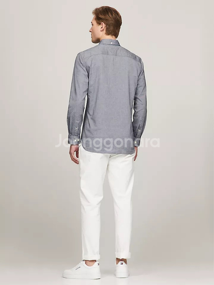 타미힐피거Regular Fit Stretch Oxfor--3