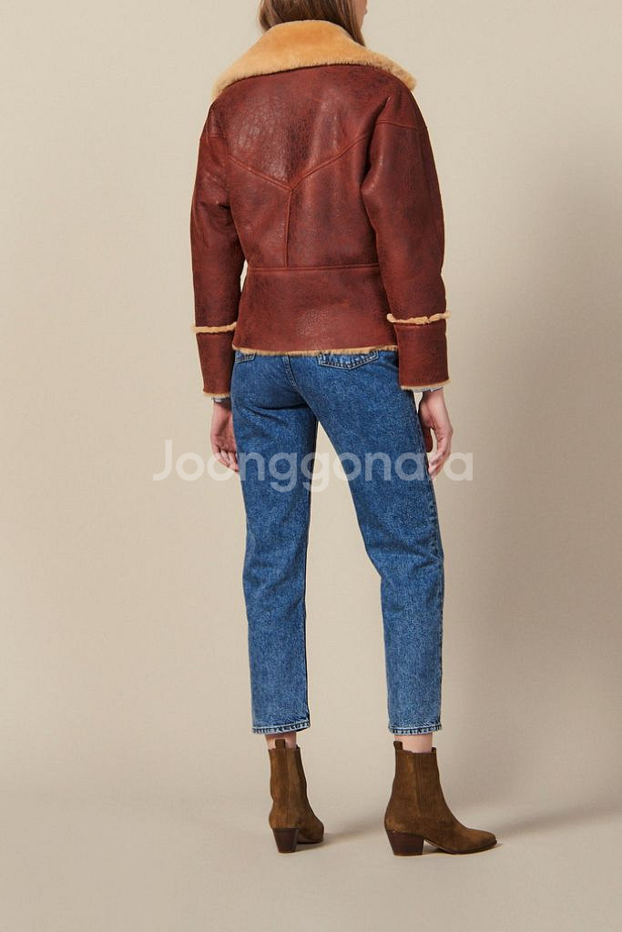 (새상품) 산드로 양가죽/양털 무스탕 1사이즈--3