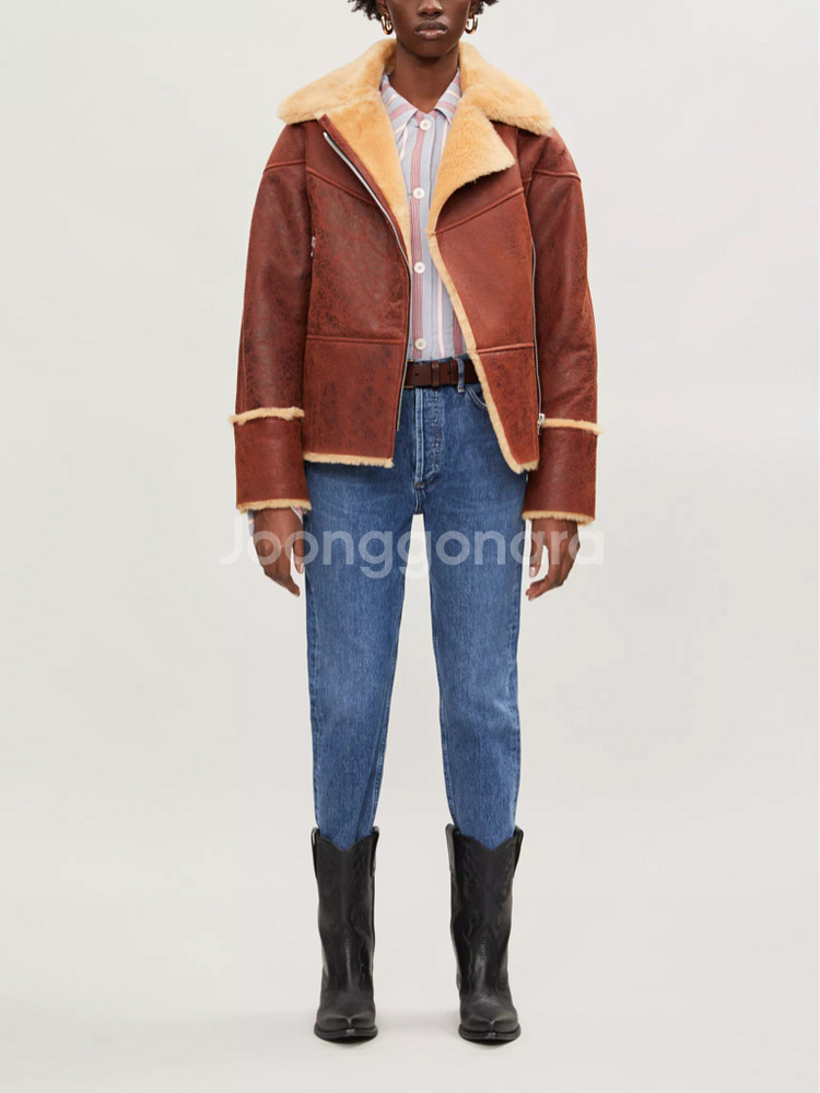 (새상품) 산드로 양가죽/양털 무스탕 1사이즈--4