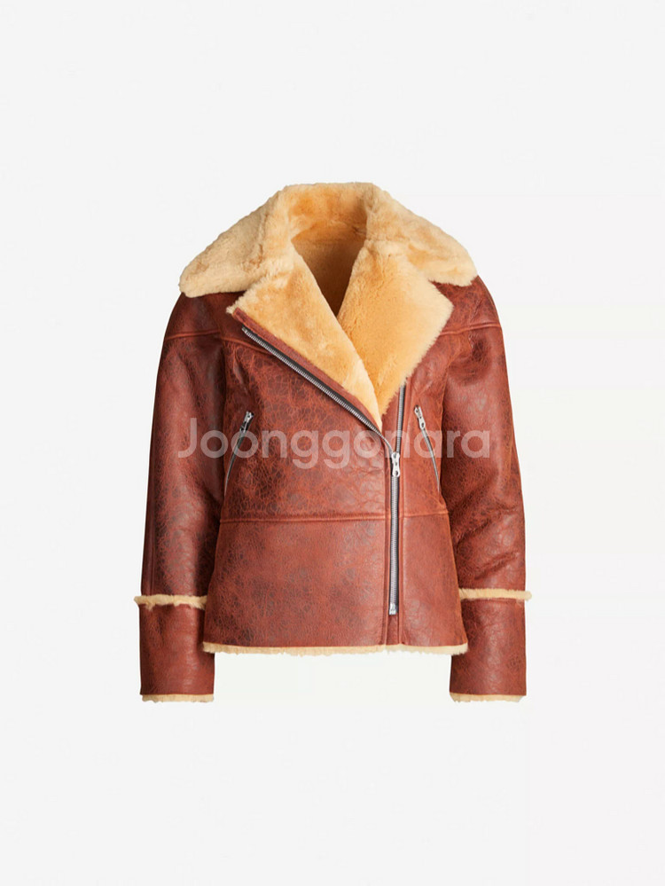 (새상품) 산드로 양가죽/양털 무스탕 1사이즈--5