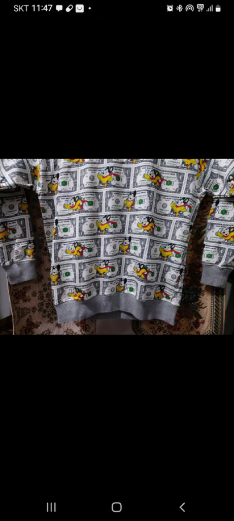 L 모스키노 미키마우스 패턴 맨투맨 상태A--2