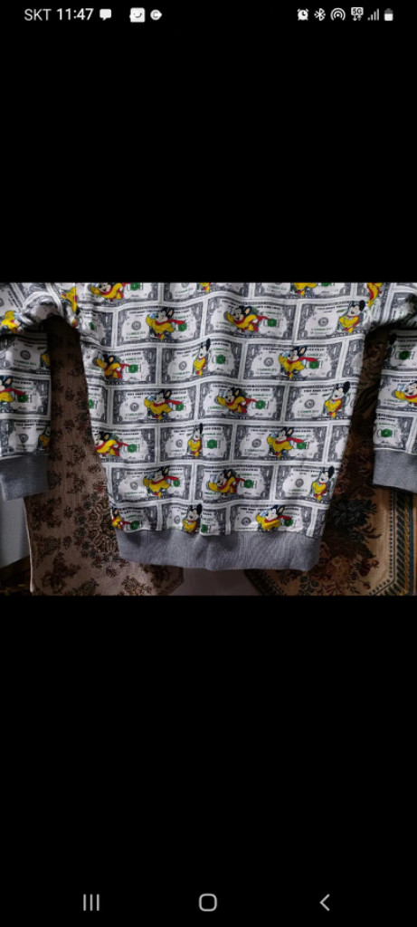 L 모스키노 미키마우스 패턴 맨투맨 상태A--4