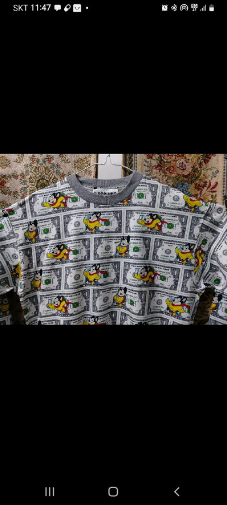 L 모스키노 미키마우스 패턴 맨투맨 상태A--3