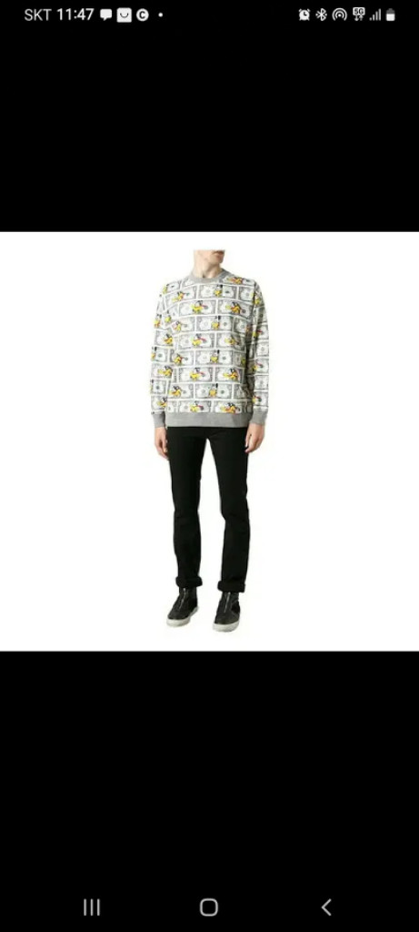 L 모스키노 미키마우스 패턴 맨투맨 상태A--9