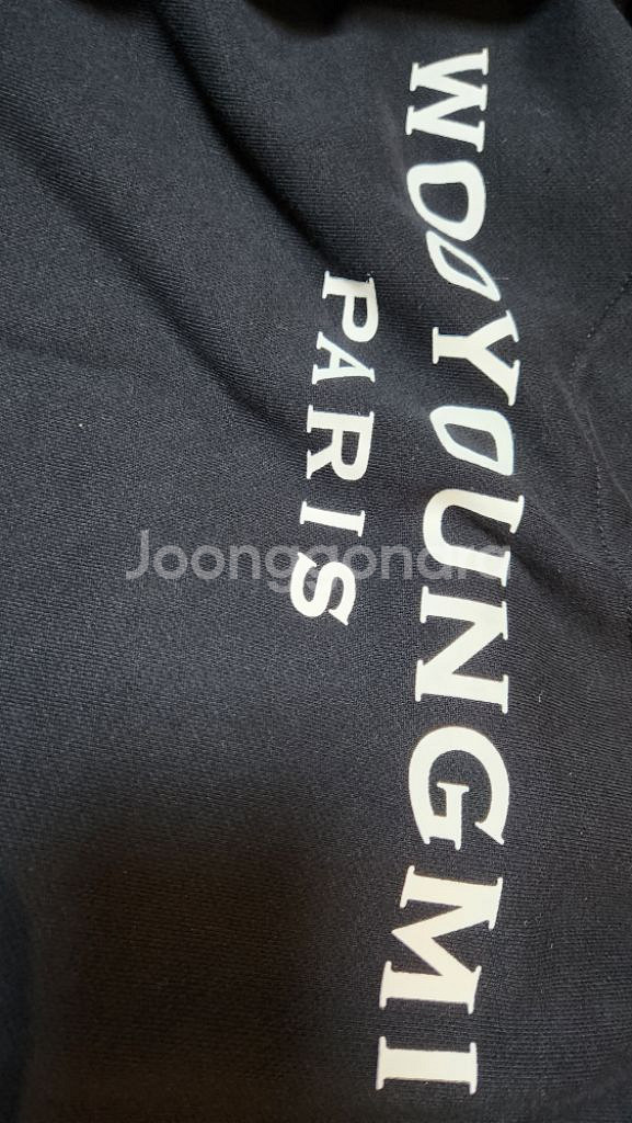 우영미 백로고 후드티셔츠--7